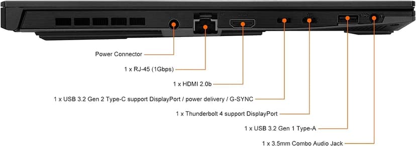 ASUS TUF Dash F15 Gaming Laptop (15.6 inches 144Hz, Intel 12th Gen i7-12650H, 64GB DDR5 RAM, 1TB PCle SSD, Geforce RTX 3070 8GB), Thunderbolt 4, Backlit KB, WiFi 6, IST Cable, Win 11 Home - Black