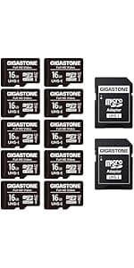 GIGASTONE 64GB 2-Pack Micro SD Card, 4K UHD Video, Surveillance Security Cam Action Camera Drone Professional, 90MB/s Micro SDXC UHS-I U3 Class 10