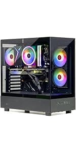 Skytech Gaming Shadow Gaming PC Desktop – Intel Core i7 13700F 2.1 GHz, NVIDIA RTX 4060, 1TB NVME SSD, 16GB DDR4 RAM 3200, 600W Gold PSU, 360mm AIO, 11AC Wi-Fi, Windows 11 Home 64-bit,Black