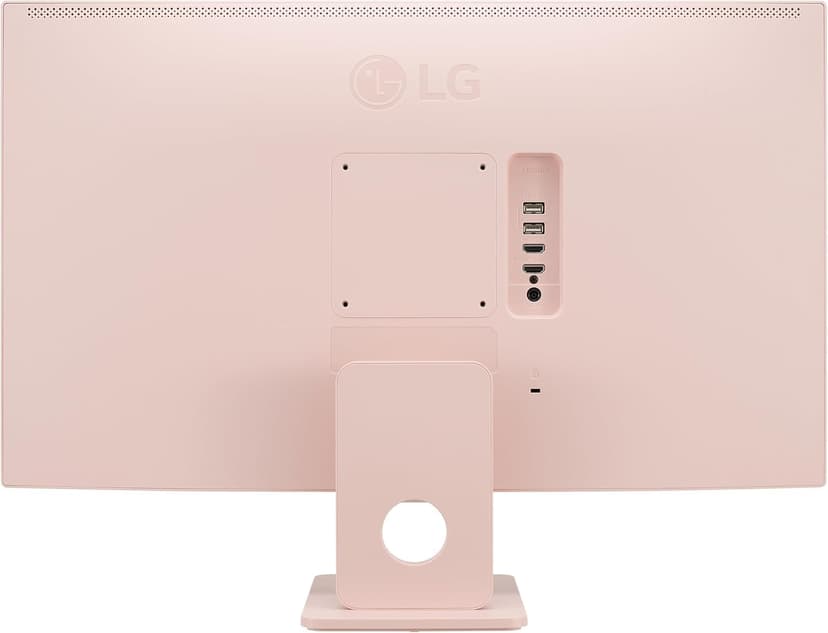 LG 27 MyView Smart Monitor, FHD IPS, 5ms, 60hz, WebOS 23, Built-in Speakers, ThinQ Home Dashboard, AirPlay 2, Screen Share, Bluetooth, HDR10, Flicker Safe, Reader Mode, Pink, with 5ave HDMI
