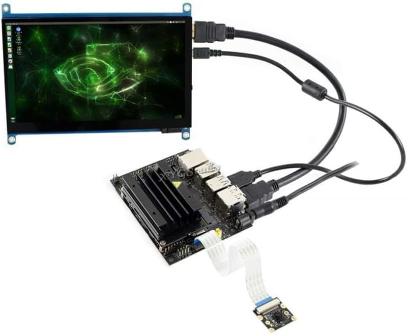 Jetson Nano Developer Accessories Kit for Small Powerful Computer AI Development Board with 7 inch IPS Touch HDMI Screen LCD Display Micro Card 64GB Camera Module @XYGStudy (AcceC)