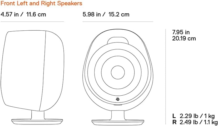 SteelSeries Arena 3 2.0 Desktop Gaming Speakers - Immersive Audio, On-Speaker Controls, 4" Drivers - Wired & Bluetooth - PC, Mac, Mobile