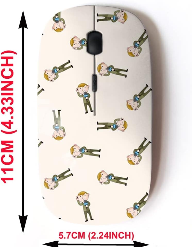 2.4G Wireless Mouse with Cute Pattern Design for All Laptops and Desktops with Nano Receiver - Reporter Photographer Cartoon