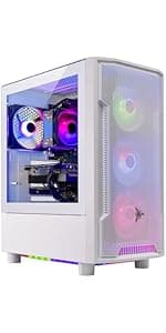 Skytech Gaming Shadow Gaming PC Desktop – Intel Core i7 13700F 2.1 GHz, NVIDIA RTX 4060, 1TB NVME SSD, 16GB DDR4 RAM 3200, 600W Gold PSU, 360mm AIO, 11AC Wi-Fi, Windows 11 Home 64-bit,Black