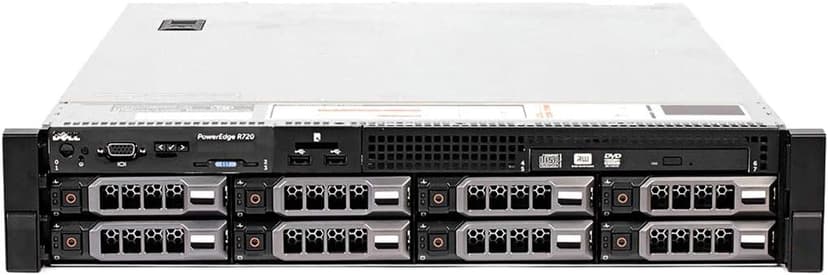 Dell PowerEdge R720 Rack Server with 2 x Intel Xeon E5-2670 8-Core CPU, 192GB RAM, 16TB SATA HDDs, RAID, Windows Server 2019 (Renewed)