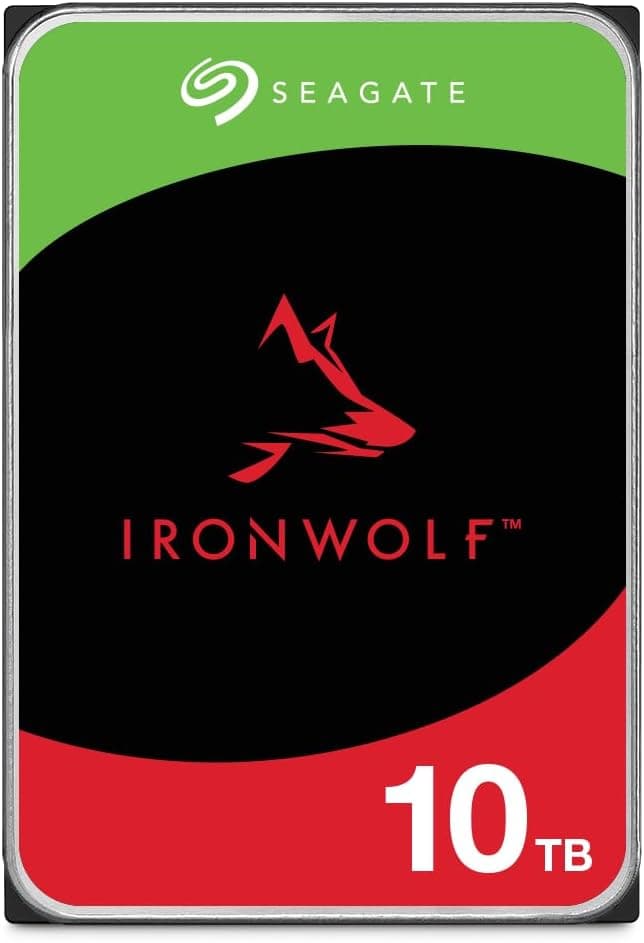 Seagate IronWolf 10TB NAS Internal Hard Drive HDD – 3.5 Inch SATA 6Gb/s 7200 RPM 256MB Cache RAID Network Attached Storage Home Servers - (ST10000VN0008)