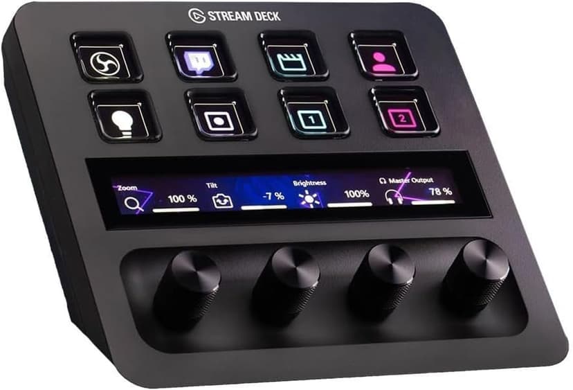 Elgato Stream Deck + XLR - Audio Mixer & Controller, Rear XLR-to-USB Mic Interface, Compatible with any Mic for Podcasting, Streaming, Content Creators, dials and LCD keys, PC/Mac