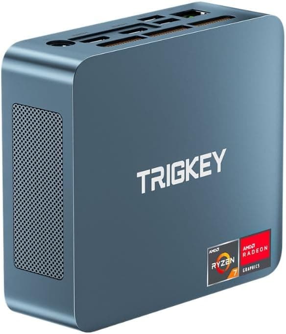 Mini PC AMD Ryzen 5 5500U(6Cores, 12Threads) 16GB DDR4 500GB M.2 NVME(Max 2200MB/S) SSD, TRIGKEY S5 Mini Desktop Computers OS 11 Pro, WiFi6(802.11ax) BT5.2, Triple Display USB 3.2*3 Type-C LAN 2.5Gbps