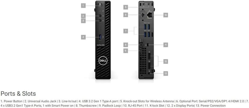 DELL 2022 Optiplex 3090 Micro Form Factor Business Desktop, Intel Core i5-10500T, 16GB RAM, 512GB PCIe SSD, DisplayPort, RJ-45, Wi-Fi 6, Bluetooth, Wired Mouse&Keyboard, Windows 11 Pro, Black