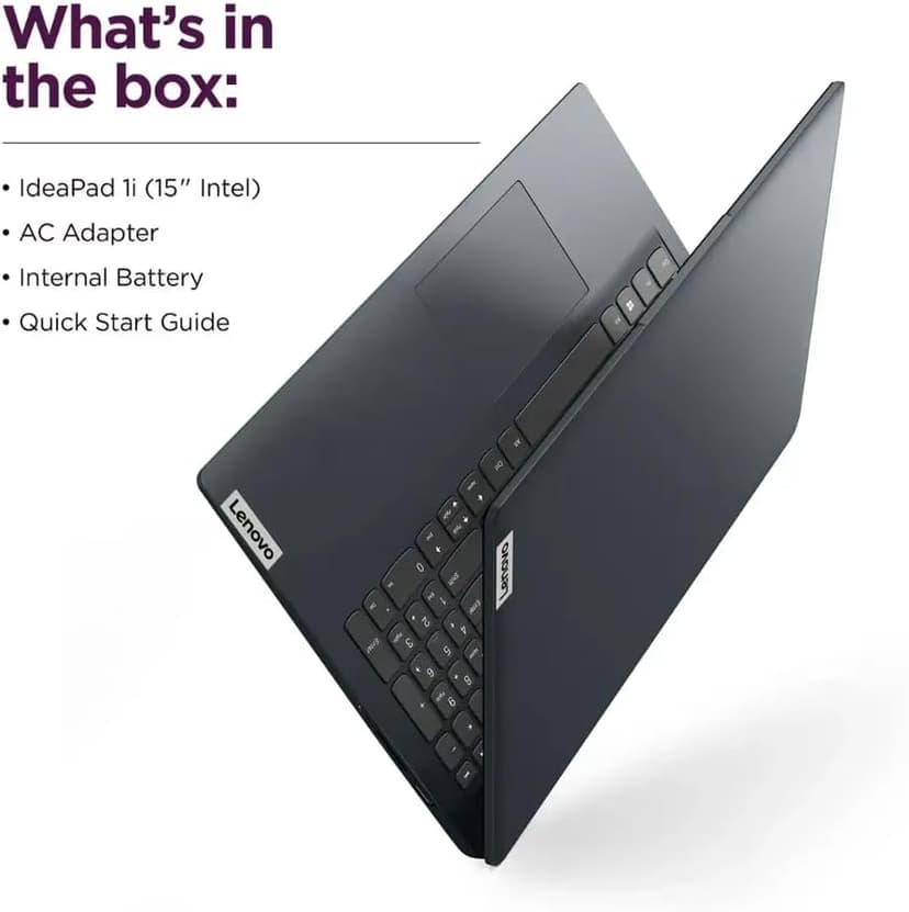 Lenovo Ideapad 1 15.6" HD Laptop, Intel Celeron N4500, 4GB DDR4, 128GB eMMC, W11HS, One-Year Microsoft Office 365, Abyss Blue, 82LX00D3US