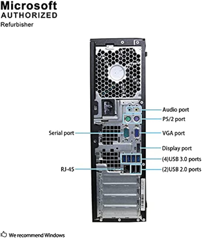 HP Elite 6300 SFF Small Form Factor Business Desktop Computer, Intel Quad-Core i7-3770 up to 3.9Ghz CPU, 16GB RAM, 256GB SSD, DVD, USB 3.0, Windows 10 Professional (Renewed)