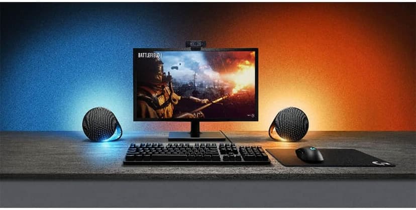Logitech G560 PC Gaming Speaker System with 7.1 DTS:X Ultra Surround Sound, Game based LIGHTSYNC RGB, Two Speakers and Subwoofer, Bluetooth, USB, Immersive Gaming Experience - Black