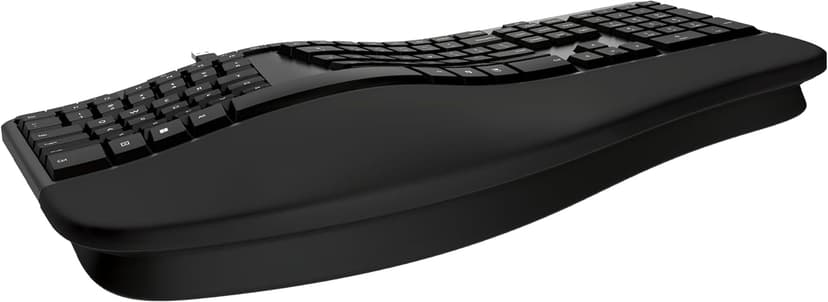 Incase Ergonomic Keyboard – Designed by Microsoft – Refined Ergonomic Design, Built-in Shortcuts Keys, Layered Palm Rest for Elevated Wrist Support, Integrated Number Pad – Black