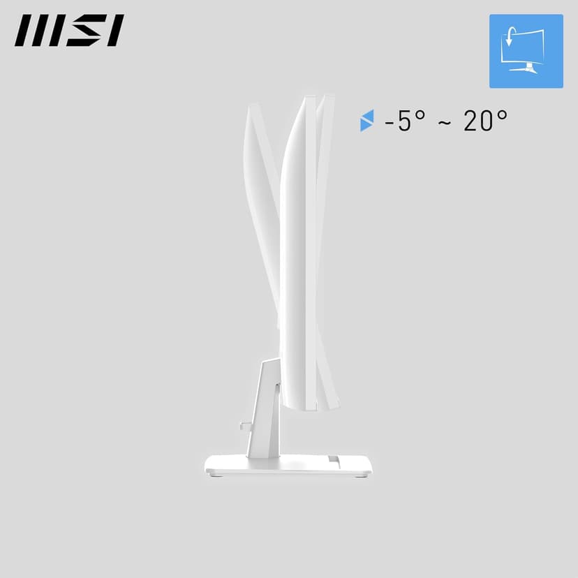 msi PRO MP275W E2 27-inch IPS 1920 x 1080 (FHD) Gaming Office Monitor, 120Hz, Free-Sync, HDMI, DisplayPort, VGA Port, VESA Mountable, Tilt, Speaker, 4-Side Slim Bezel 1ms, White