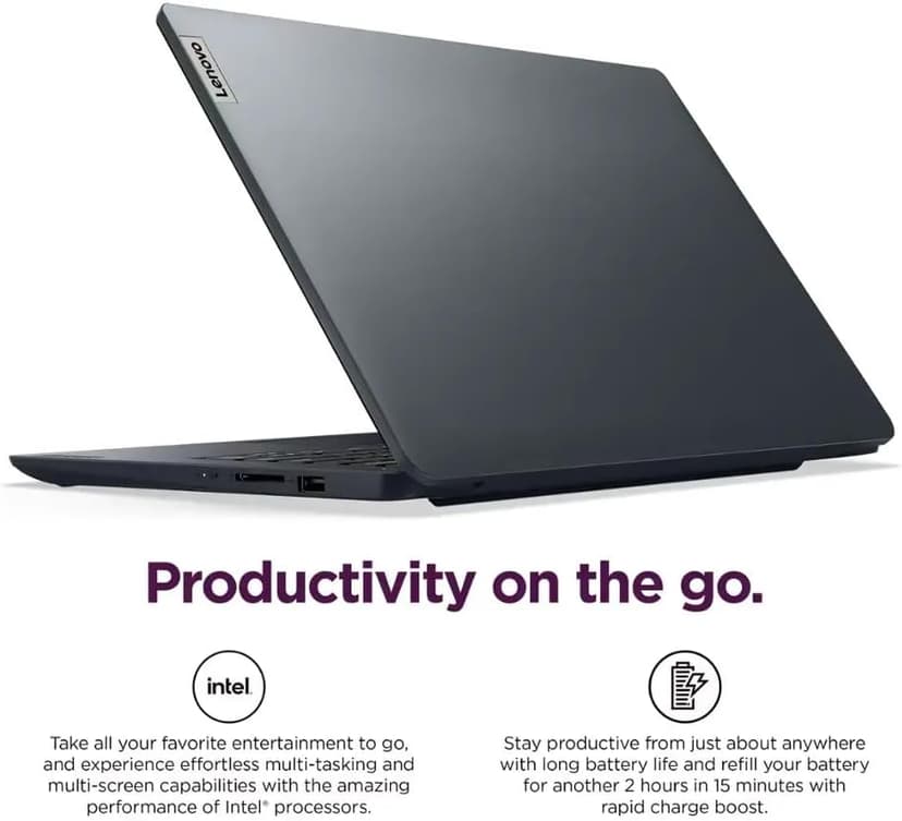 Lenovo IdeaPad 14" Business & Student Laptop, 4GB RAM 384GB Storage (256GB SSD+128GB eMMC), Dual-Core Intel Celeron, Windows 11 Home with 1-Year Microsoft Office 365 Included, PLUSERA Earphones