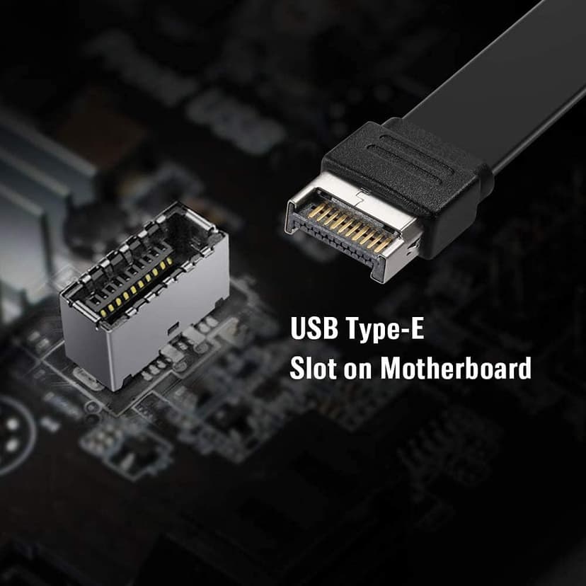 USB 3.1 Type C Front Panel Header Extension Cable 57 cm, Type E to Type C Gen 2 Speed up to 10 Gbps Internal Adapter, With Mount Screw (0.5m)