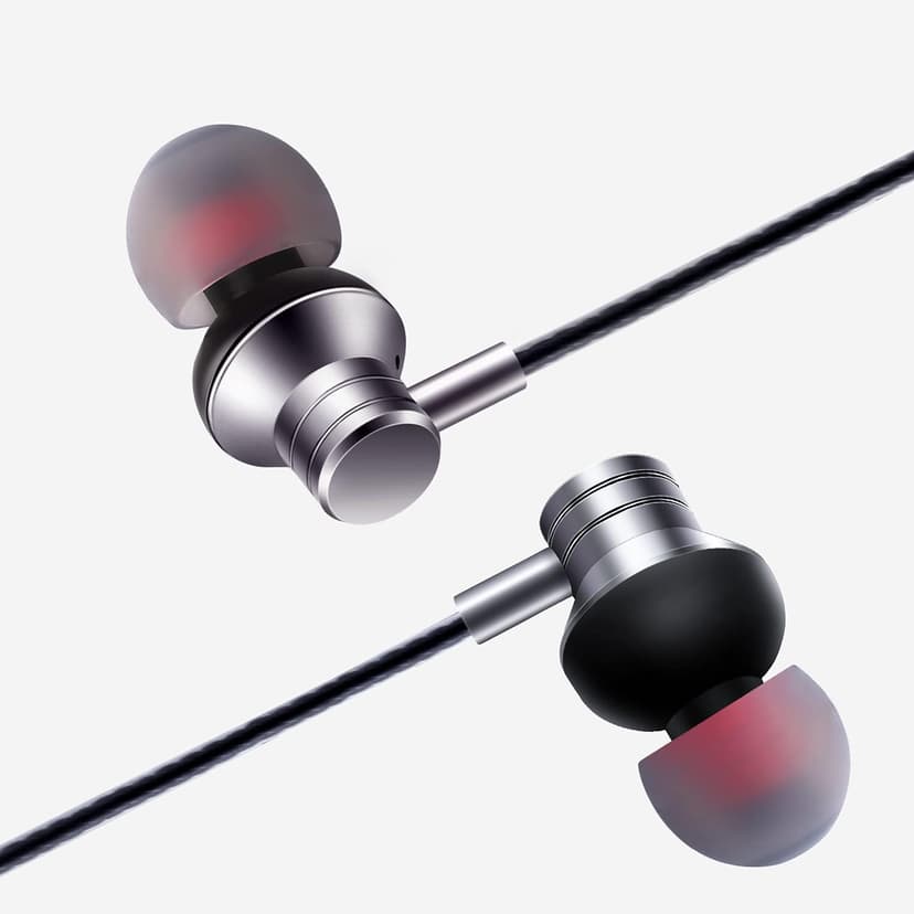 Wired Earbuds Headphones with Microphone Stereo Bass Earphones Noise Isolation in-Ear Headset Compatible with All Smartphones Tablets iPod IPad MP3 Player That with 3.5 mm Interface(Silver)