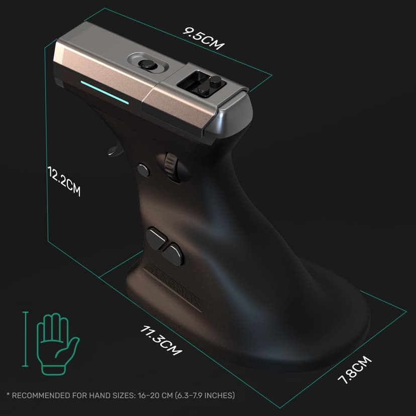 ErgoStrike7: Next-Gen FPS Gaming Mouse with Recoil (Black) - FPS Gun Grip Mouse, Ergonomic Vertical Design, Wireless/Wired USB for PC Gamers