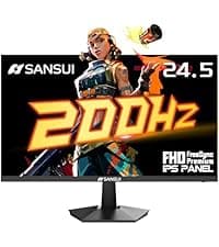SANSUI 24 Inch Gaming Monitor 180Hz 1Ms FreeSync HDR 110% sRGB FHD 1080P Computer Monitor HDMI DP Ports Eye Care Frameless VESA Mount Cable Management(ES-G24F4L HDMI Cable Included)