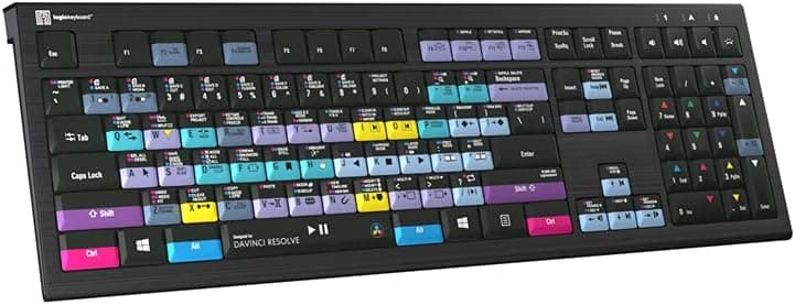 Logickeyboard Designed for Blackmagic Davinci Resolve 17 Compatible with Win 7-11- Astra 2 Backlit Keyboard # LKB-RESB-A2PC-US