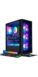 STGAubron Prebuilt Gaming PC Desktop, Radeon RX 550 4G GDDR5, Intel Core I5 up to 3.7GHz, 16G RAM, 512G SSD, WiFi, BT 5.0, RGB Fan x3, Windows 10 Home