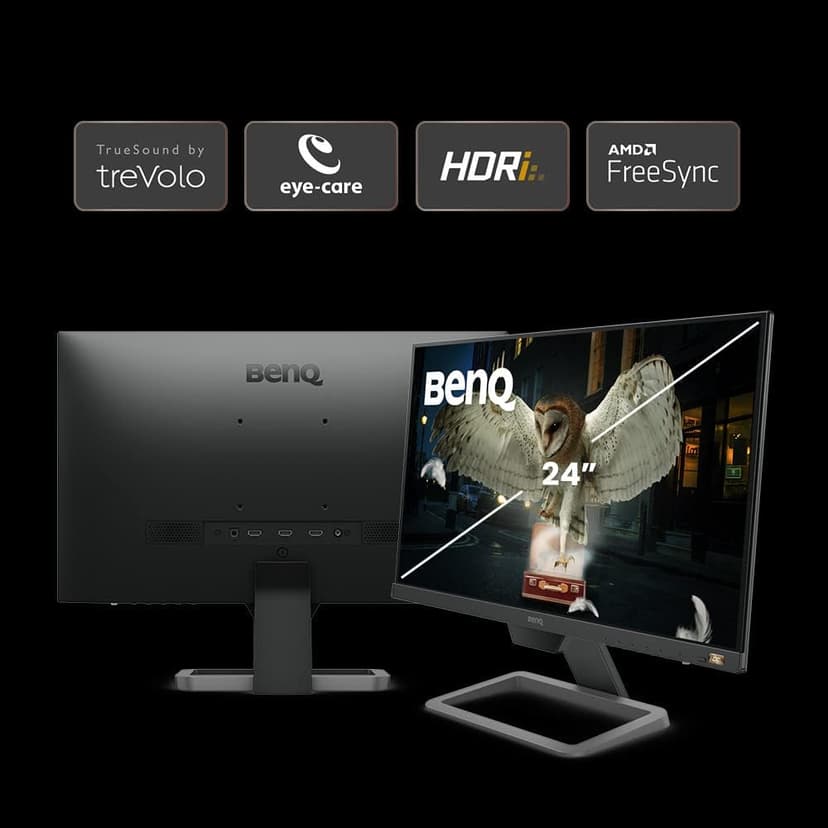 BenQ EW2480 Gaming Monitor 24" FHD 1080p | IPS | HDRi | Eye-Care Tech w/ Sensor | TUV Certified | Adaptive Brightness | FreeSync | Tilt Screen | Built-In Speakers | Eye Reminder | HDMI | VESA Ready