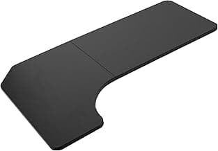 VIVO Universal 58 x 35 inch Reversible Corner Table Top for Standard and Sit to Stand Height Adjustable Home and Office Desk Frames, Black Desktop, DESK-TOP60R-B