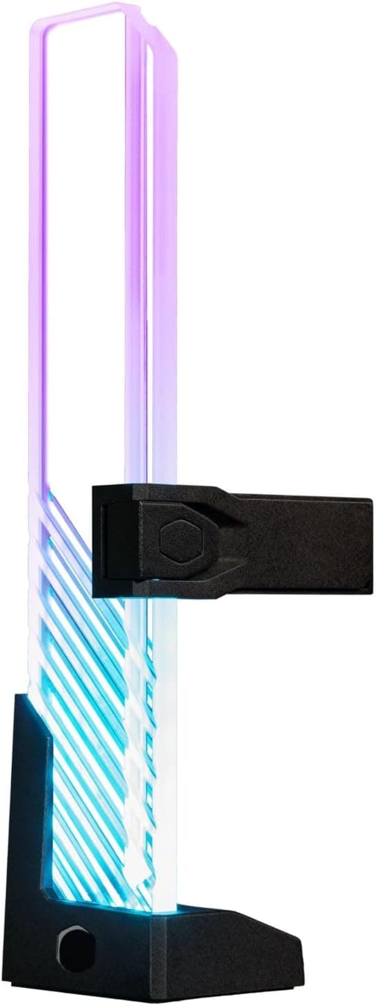 Cooler Master MasterAccessory ARGB GPU Support Bracket, Edge-Lit ARGB Tempered Glass, Universal GPU Bracket, Multiple Orientations (MCA-U000R-GSBTG-00)