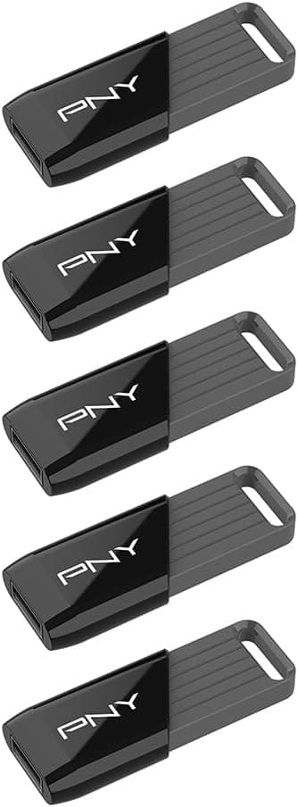 PNY 64GB Attaché X USB 3.2 Gen 1 Flash Drive, Advanced Performance Up to 130MB/s Read, Everyday Data Store & Transfer, Reliable Portable Storage, Durable, Type-A, Computers, Laptops, Desktops, 5-Pack