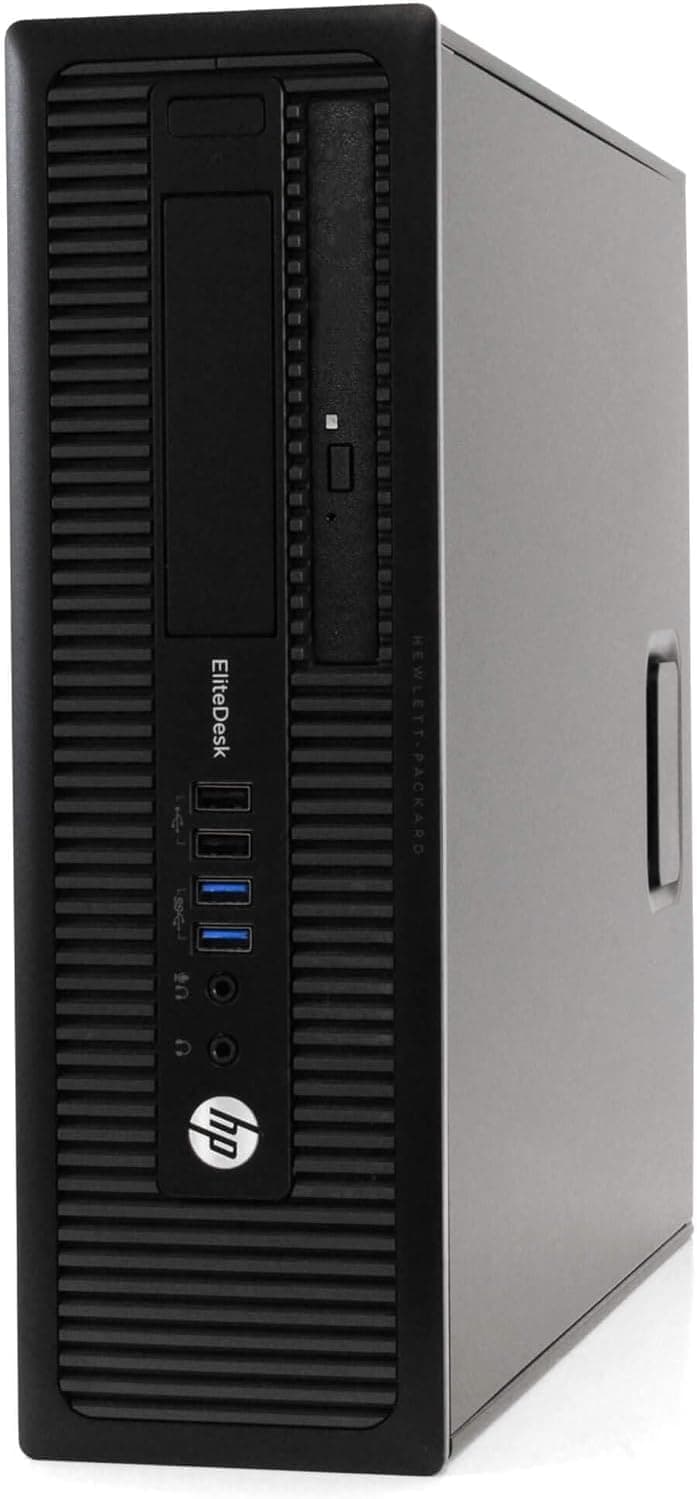 HP EliteDesk 800 G1 SFF Desktop PC with New 24" FHD Monitor and RGB Speakers PC Set, Core i5, 16GB RAM, 1TB SSD, Mouse & Keyboard, Windows 10 Pro (Renewed)