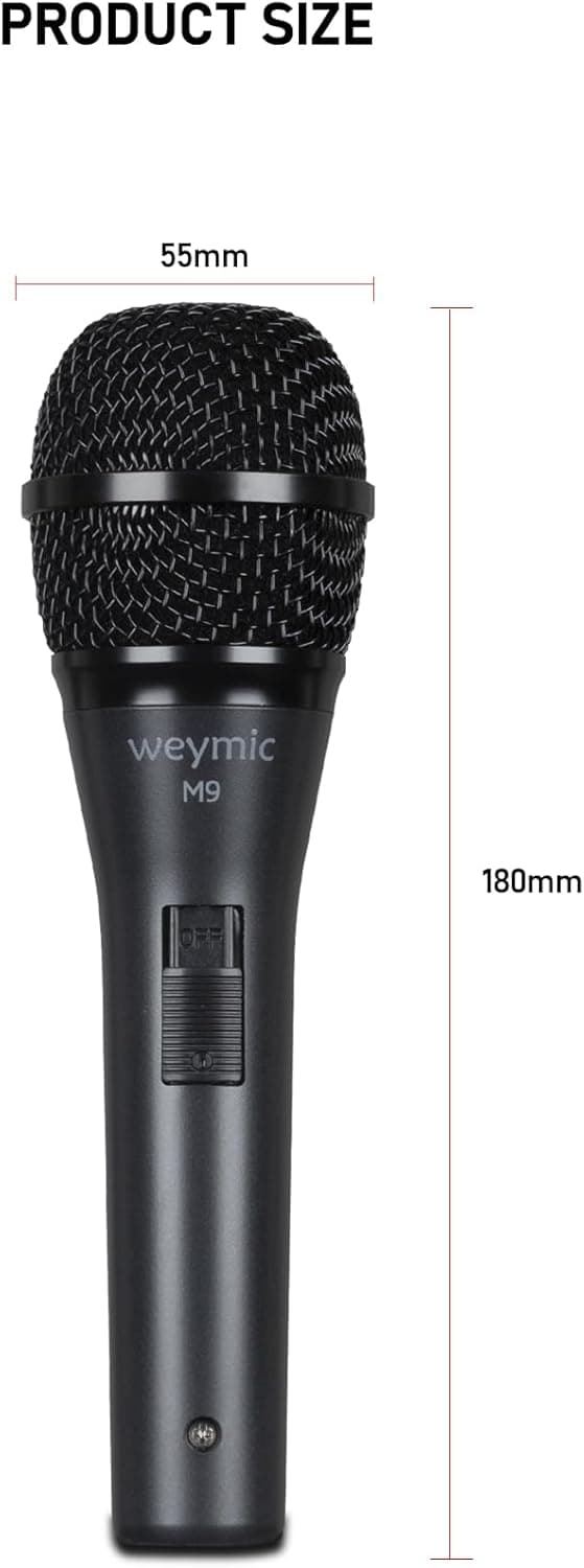 M9 Dynamic Vocal Classic Style Microphone Audio Classic Professional Dynamic Cardioid Unidirectional - for Instruments, Drums, Percussion, Vocals (M9)