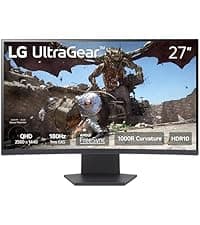 LG UltraGear QHD 27-Inch Gaming Monitor 27GL83A-B - IPS 1ms (GtG), with HDR 10 Compatibility, NVIDIA G-SYNC, and AMD FreeSync, 144Hz, Black
