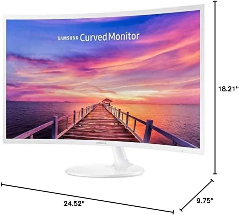 Samsung 27in White Super-Slim Curved 1080i LED Monitor, 1920 x 1080 Resolution (Renewed)