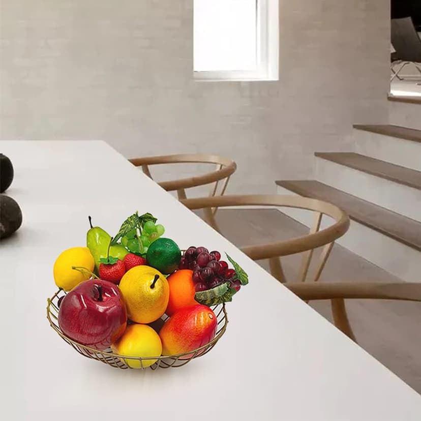 17 Pcs Fake Fruit, Simulation Fruit Props for Photography, Display, Lifelike Realistic Artificial Fake Fruits Home Decor Craft Fruit Set Fake Lemon Fake Grape Strawberry