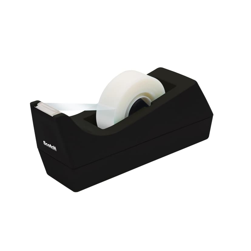 Scotch Classic Desktop Tape Dispenser, Black, 1-inch Core, Made from 100% Recycled Plastic, 1 Dispenser
