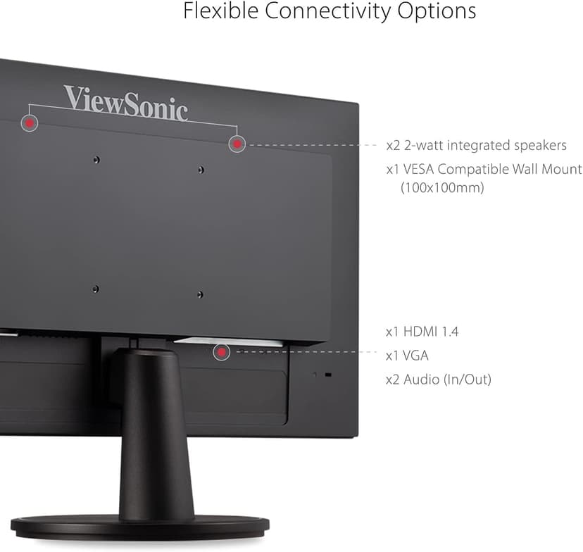 ViewSonic VA2247-MH 22 Inch Full HD 1080p Monitor with 100Hz, FreeSync, Ultra-Thin Bezel, Eye Care, HDMI, VGA Inputs for Home and Office