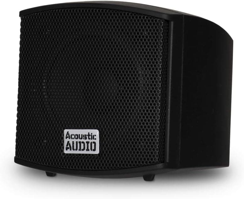 Acoustic Audio AA321B Mountable Indoor Speakers 400 Watts Black Bookshelf Pair