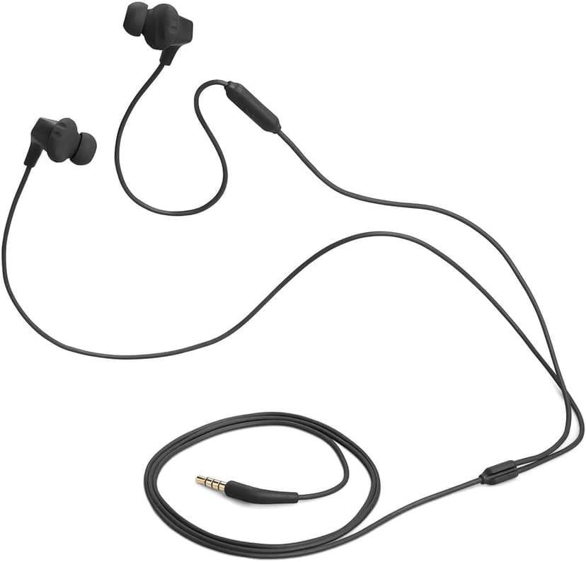 JBL Endurance Run 2 Wired - Waterproof Wired Sports in-Ear Headphones, Pure Bass Sound, Hands-Free Calls, Never Hurt. Never Fall Out. (Black)