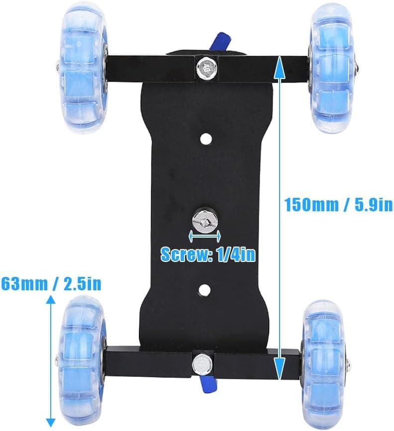Joyzan Camera Dolly Wheel, Scaled Table Skater Slider Car 10KG Load Rail Roller Track Mini Adjustable Desktop Portable Professional DSLR Camcorder Mirrorless Cell Phone Video Low Level Noise Shooting