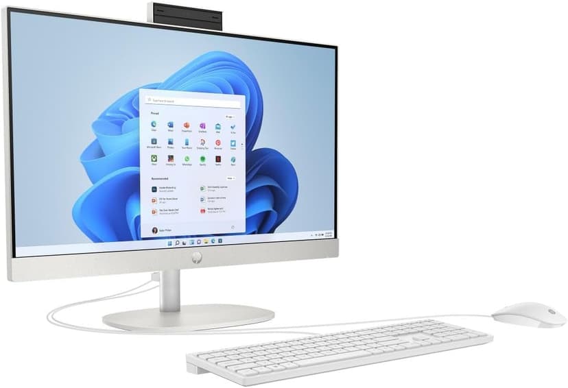 HP All-in-One 24-cr000 2024 AIO Desktop 23.8" FHD | Intel i3-N300 8-Core Intel UHD Graphics | 24GB DDR4 4TB SSD | Bluetooth 5.3 | Windows 11 Pro | Shell White