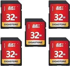 GIGASTONE 32GB 5-Pack SD Card UHS-I U1 Class 10 SDHC Memory Card High-Speed Full HD Video Compatible with Canon Nikon Sony Digital Camera, SPYPOINT TACTACAM WOSPORTS Trail Camera, with 5 Mini Cases