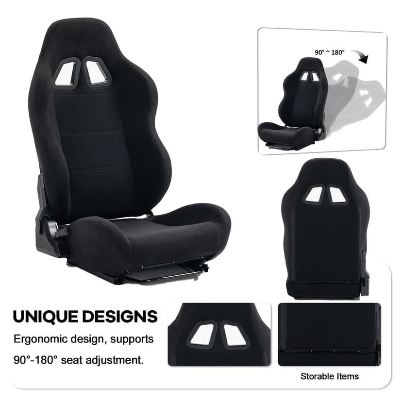 Anman Aluminum Profile Racing Simulator Cockpit with Triple Monitor Mount Black Seat,for Logitech/Thrustmaster/Fanatec Direct Drive Steering Wheel, GPRO T818,Multi Adjustable Universal cockpit