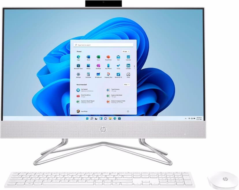 HP 2024 AIO-24-DF1000 Desktop 23.8" 1920 x 1080 IPS Intel Core i3-1115G4 2-Core Intel UHD Graphics 8GB DDR4 256GB SSD Windows 11 Pro Bluetooth 4.2 Wi-Fi White Wired Keyboard and Mouse