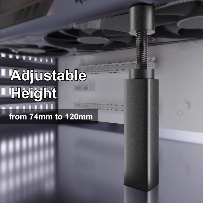 GPU Support Bracket, Aluminum Adjustable Graphics Card Holder, Video Card Stand, Anti Sag GPU Support 74-120mm