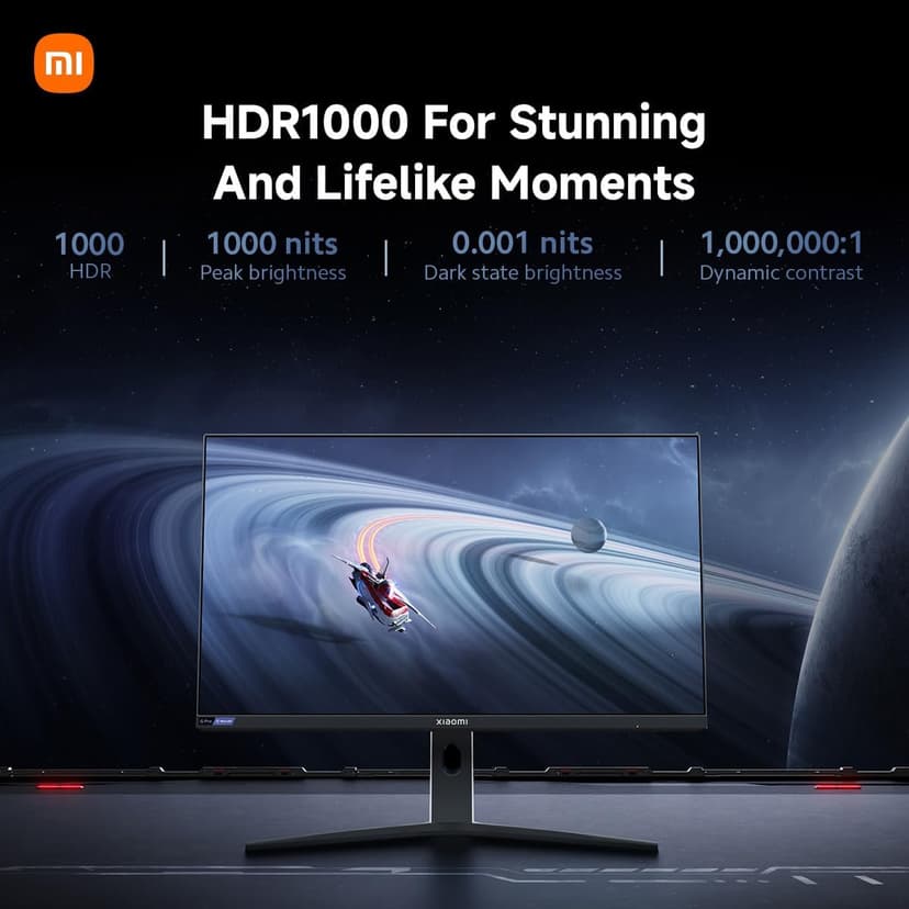 Xiaomi Mini-LED Gaming Monitor G Pro 27 inch HDR 1000 2K QHD 2560x1440, Fast IPS, 180Hz 1ms, 99% DCI-P3, AMD Freesync, Adjustable Angle, 2× HDMI 2.0, 2× DP 1.4, White