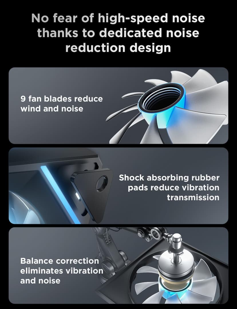 AsiaHorse AMICI-5GT RGB PC Fans, Infinity Mirror ARGB Fans HDB Bearing Fan Speeds Up to 1800 RPM with 24 LED Lights, Reverse Blade Fan Compatible Motherboard Aura SYNC (Not Wireless Connection)