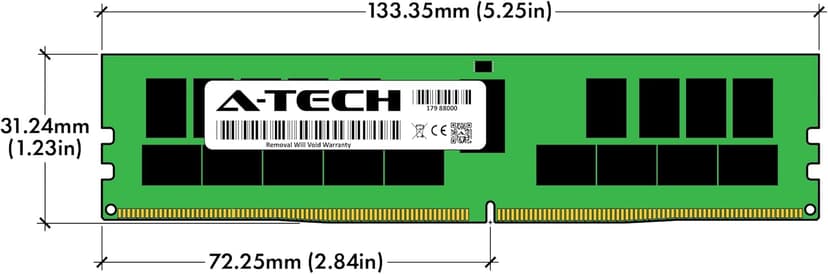 A-Tech 64GB Kit (2x32GB) DDR4 2400MHz PC4-19200 ECC RDIMM 2Rx4 Dual Rank 1.2V ECC Registered DIMM 288-Pin Server & Workstation RAM Memory Upgrade Modules (A-Tech Enterprise Series)