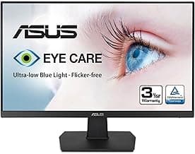 ASUS VA27EHE 27” Eye Care Monitor Full HD (1920 x 1080) IPS 75Hz Adaptive-Sync HDMI D-Sub Frameless,Black