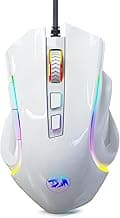 Redragon M602 Gaming Mouse, Ergonomic RGB Gaming Mouse Wired with 7200 Adjustable DPI, 9 Programmable Buttons, Professional Software for Gamer Office [White]