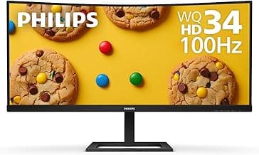 Philips 346E2CUAE 34'' Curved Frameless, UltraWide QHD 3440x1440,100Hz, 121% sRGB, 1ms MPRT, USB-C Charging, MultiView PIP/PBP, Height Adjustable, 4Yr Advance Replacement, Black
